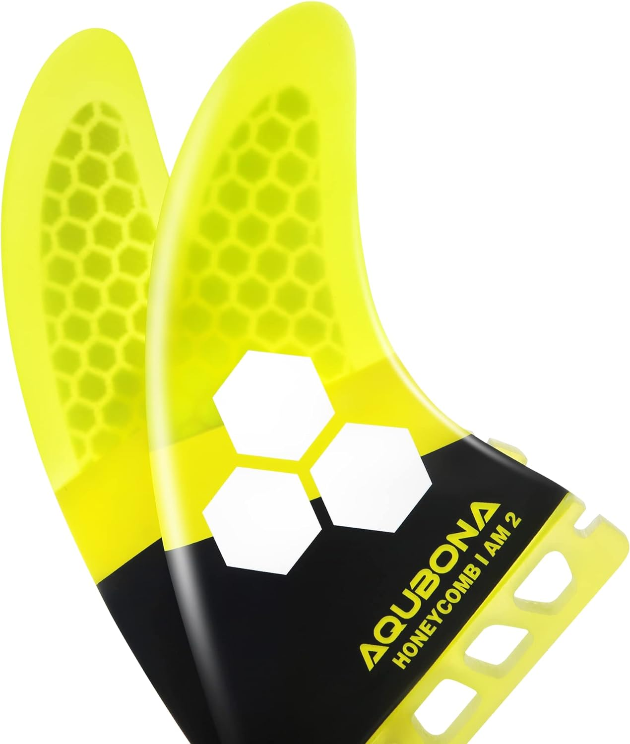 AQUBONA Dual Tab II AM FINS Surfboard Fiberglass Fins for Surfing with Fin Pocket, Fin Wrench, Multi-Colour (Small, Medium, Large) - Blue image number 2