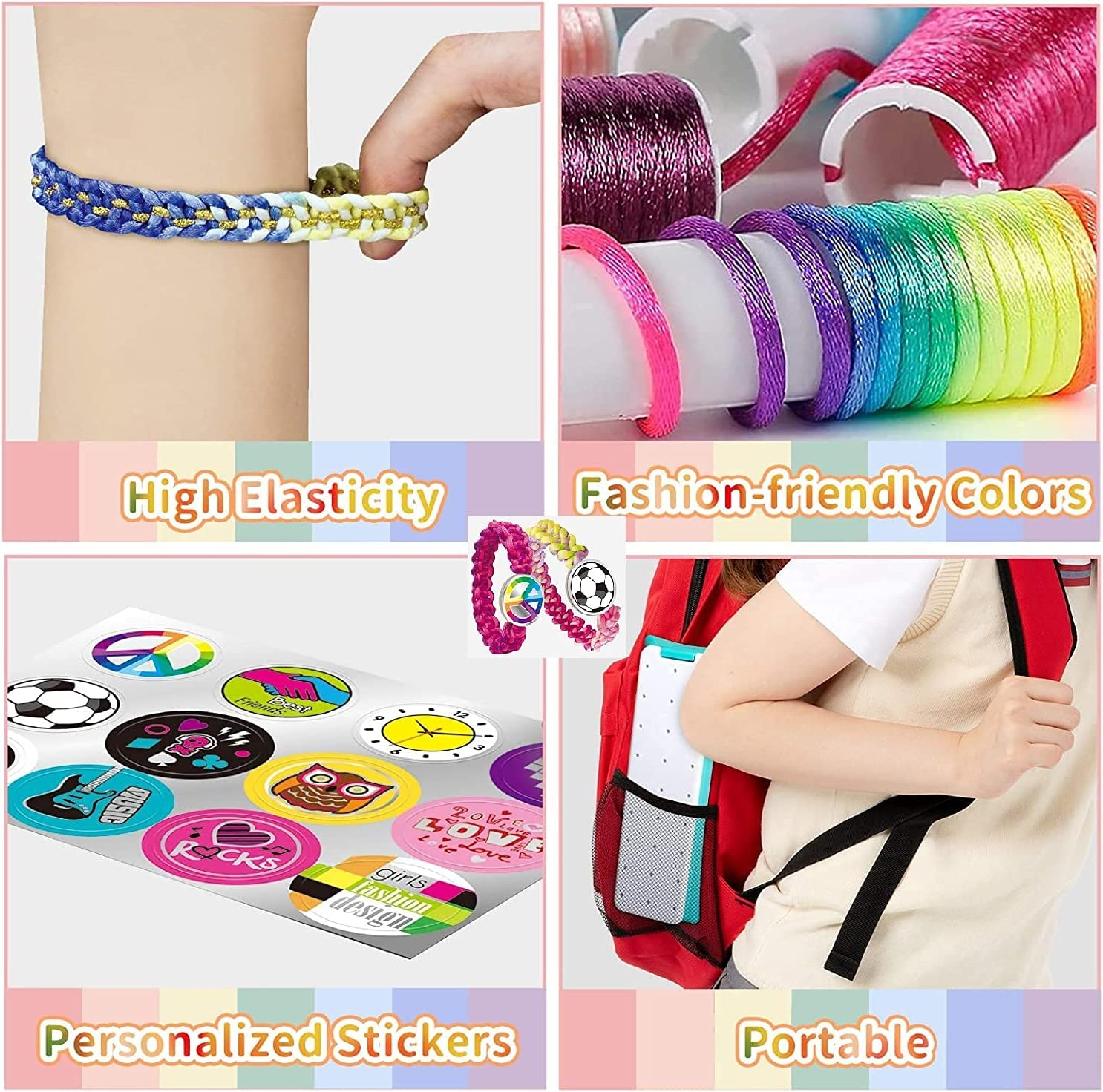 Friendship Bracelet Making Kit,Jewelry Making Supplies Beads,Unicorn/Mermaid Crafts Gifts Set for Girls Teens Age 8-12 image number 1