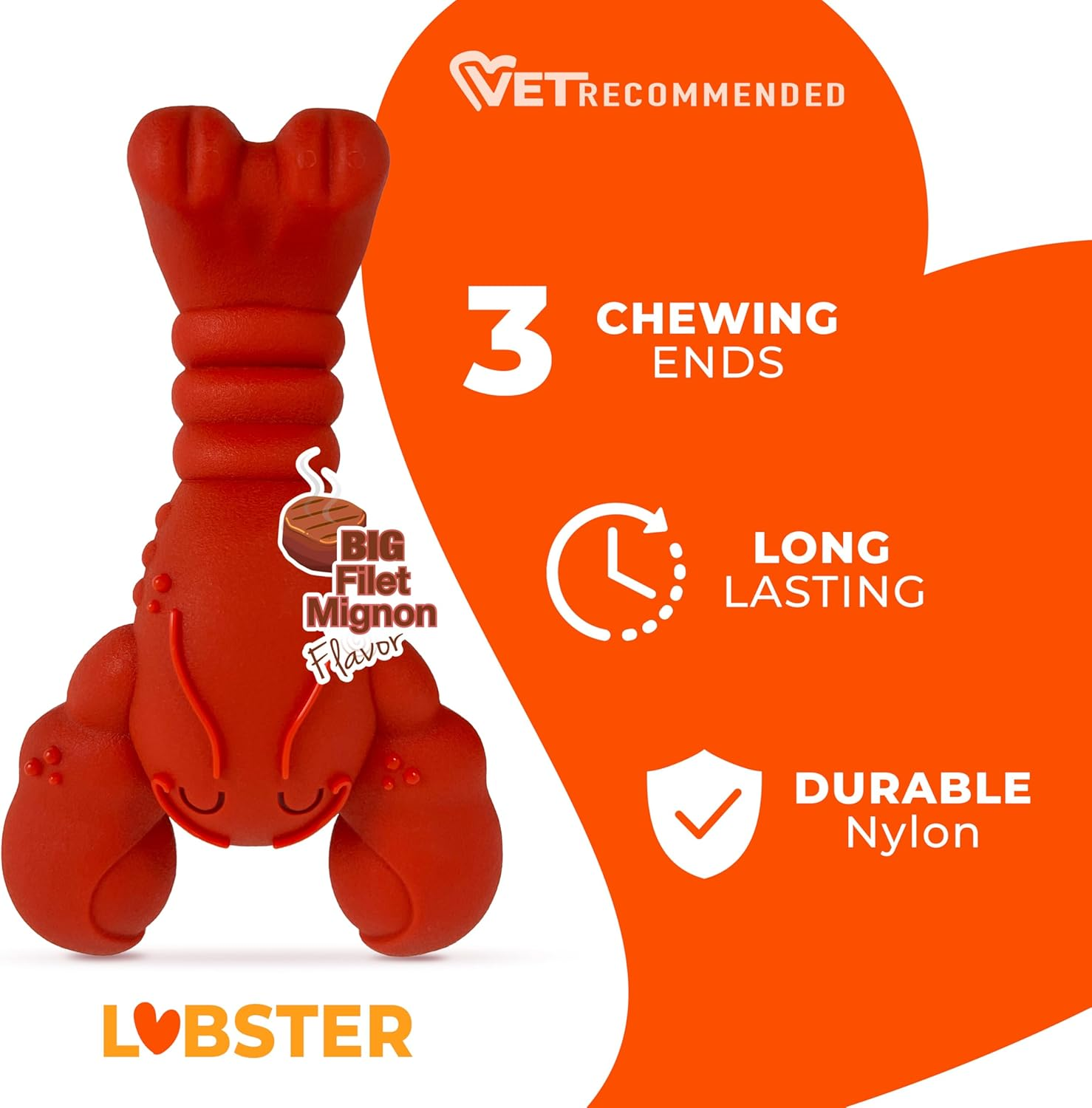 Nylabone Power Filet Mignon Lobster Dog Chew Toy, X-Large image number 4