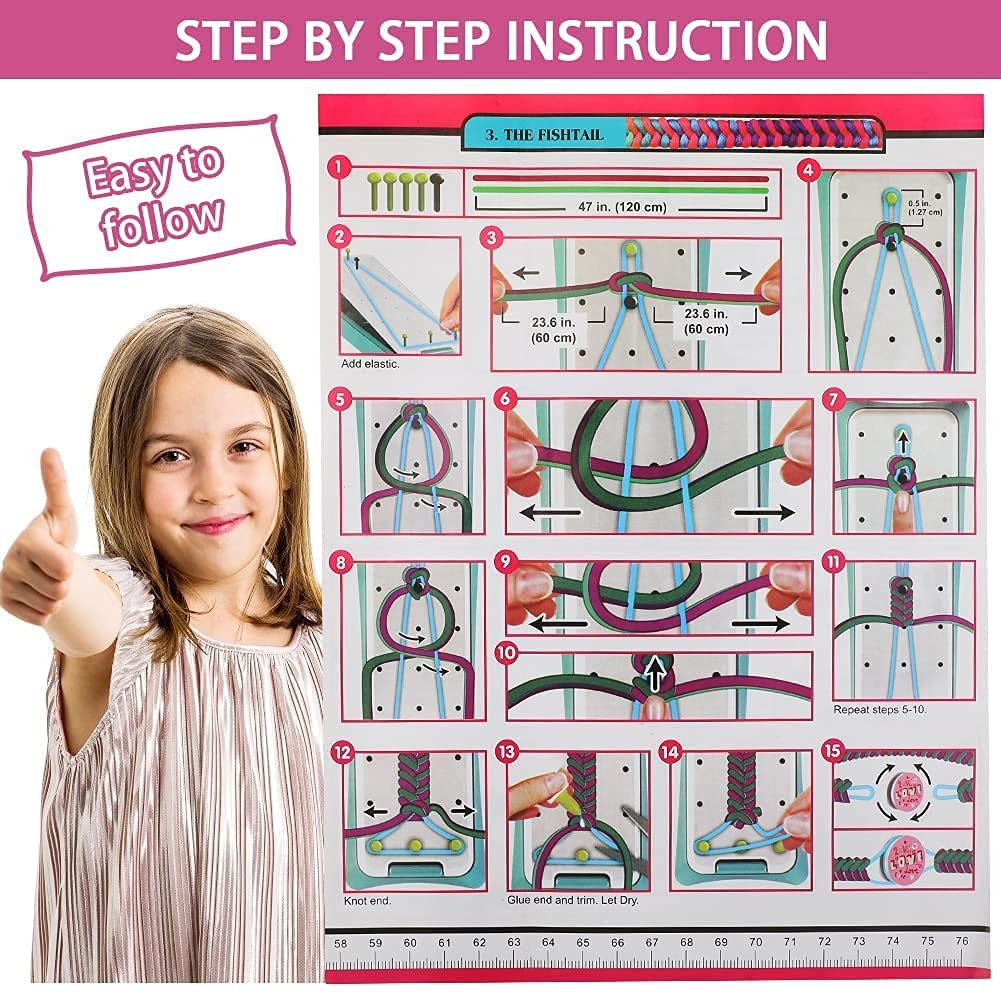 Friendship Bracelet Making Kit,Jewelry Making Supplies Beads,Unicorn/Mermaid Crafts Gifts Set for Girls Teens Age 8-12 image number 2