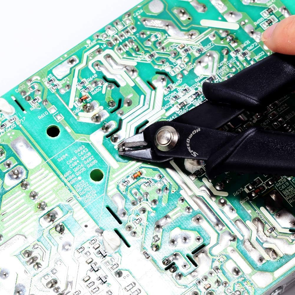 SPEEDWOX Flush Cut Wire Cutters - 5 Inch Diagonal Side Cutting Pliers, Mini Electronic Scissors, Oblique Shear with Internal Spring - Precision Fine Jewelry Making Tool image number 2