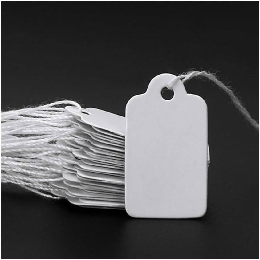 Marking Strung Price Tags, 200 Pcs White Writable Display Labels for Clothing, Crafts, Sale Pricing and Inventory image number 4