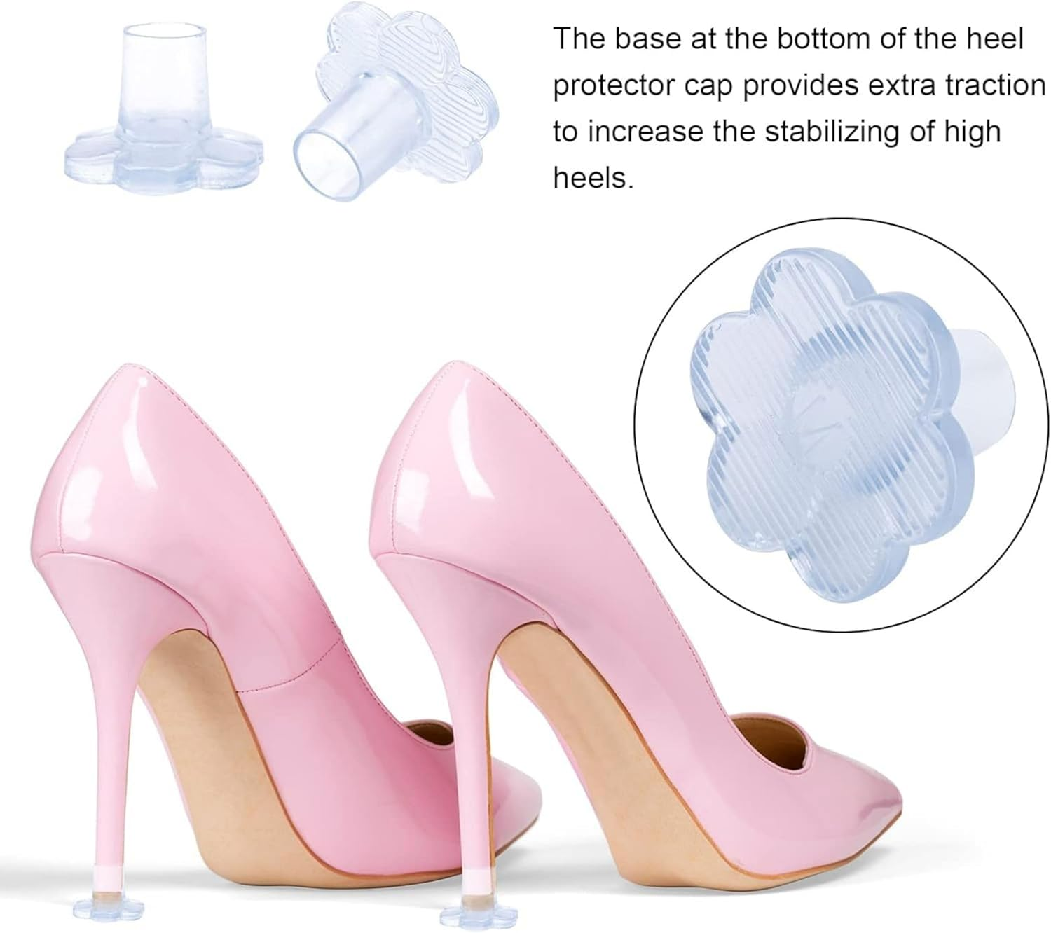 Grass Heel Protector for Shoes Women, Heel Cap for High Heel Grass, Heel Cover for Pump Heel Grass Stoppers Heel Guards for High Heel Shoes Noise Protector for Grass Heel Stoppers for Grass Wedding image number 5