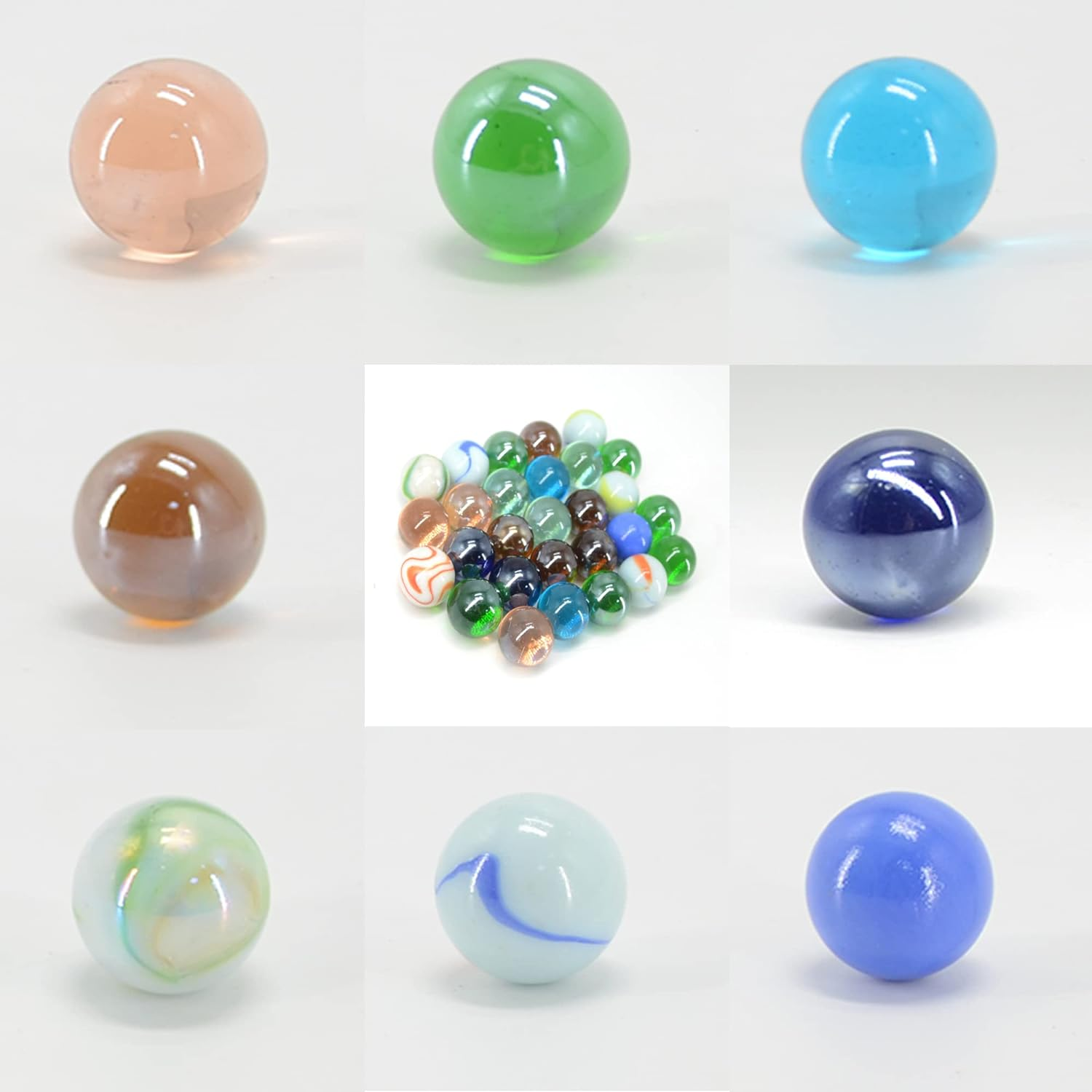 Qich&reg; 12Pieces Assorted Color 1" Shooter Marbles image number 1