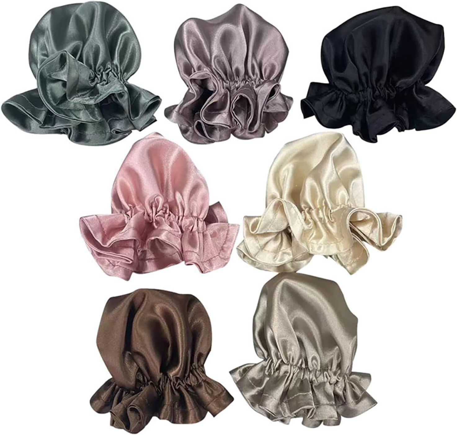 4PCS New Satin Heatless Hair Curler 2 Set, Rollers for Curls with Caps, Soft Curling Rod Headband Long Hair, Set Sleep in Overnight (Gold) image number 1