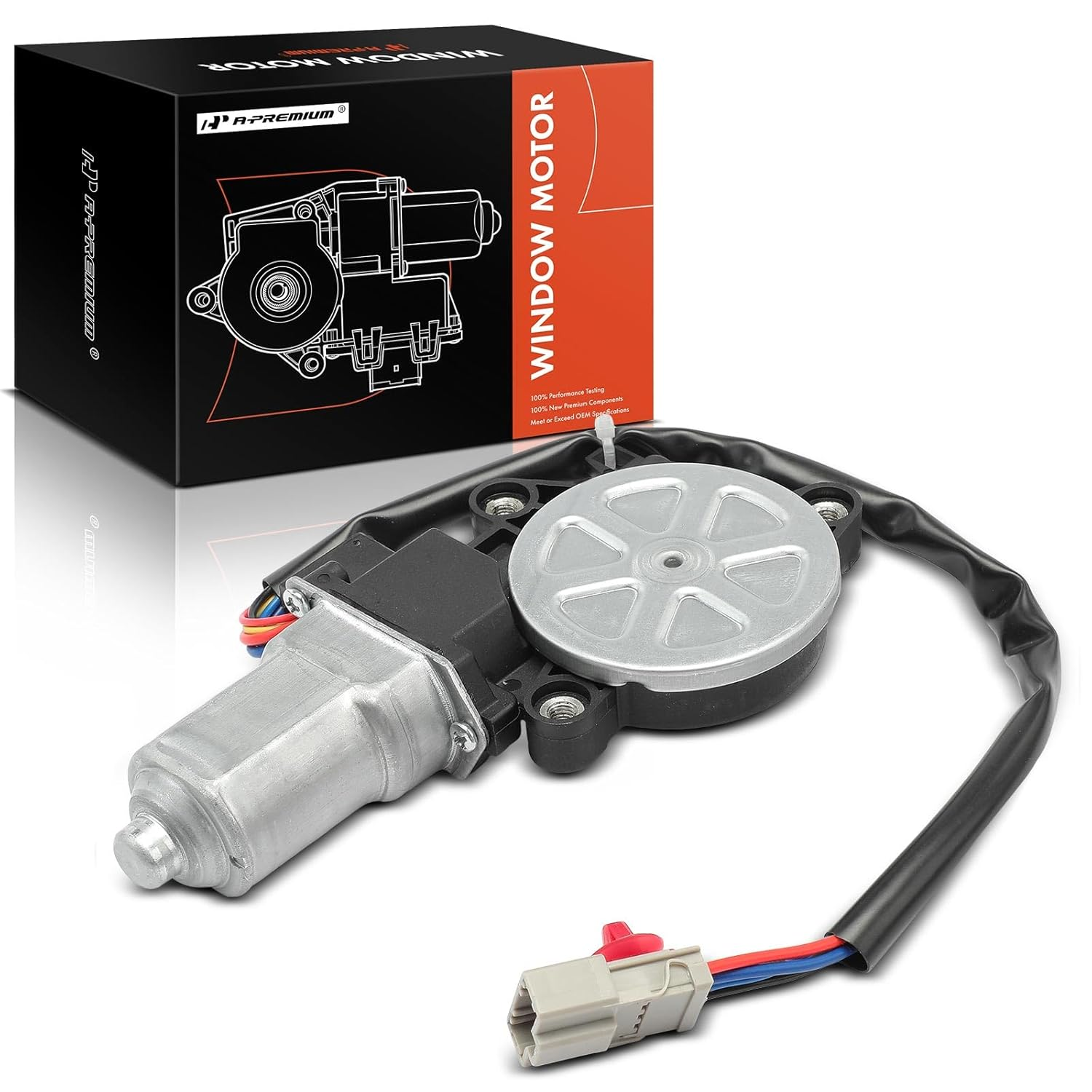 A-Premium Front Left Driver Side Power Window Lift Motor with 4-Pin Plug Compatible with Honda CR-V CRV 1997-2001, Prelude 1997-2001, Civic 1995 & Acura Integra 1994-2001 image number 1