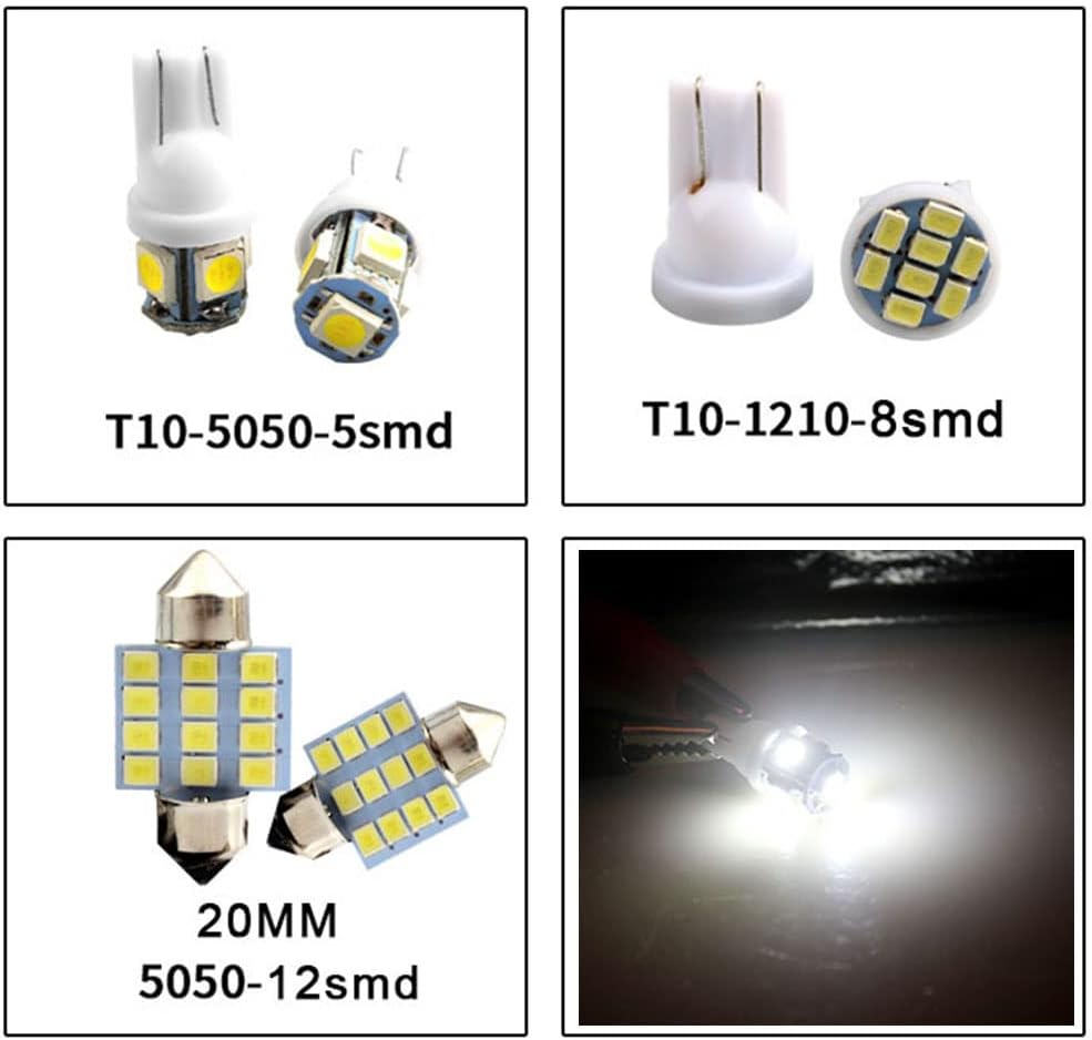 13Pcs 12V T10 LED White Car Interior Light Parker Bulb Wedge Globe 31MM 12SMD image number 4