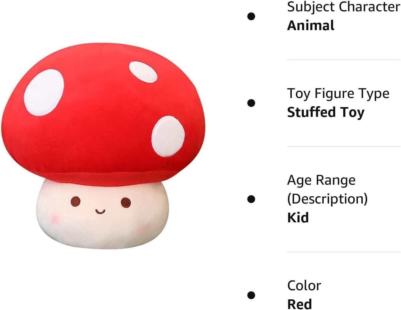 Mushroom Stuffed Pillow Room Decor for Kids Adult (001) image number 1