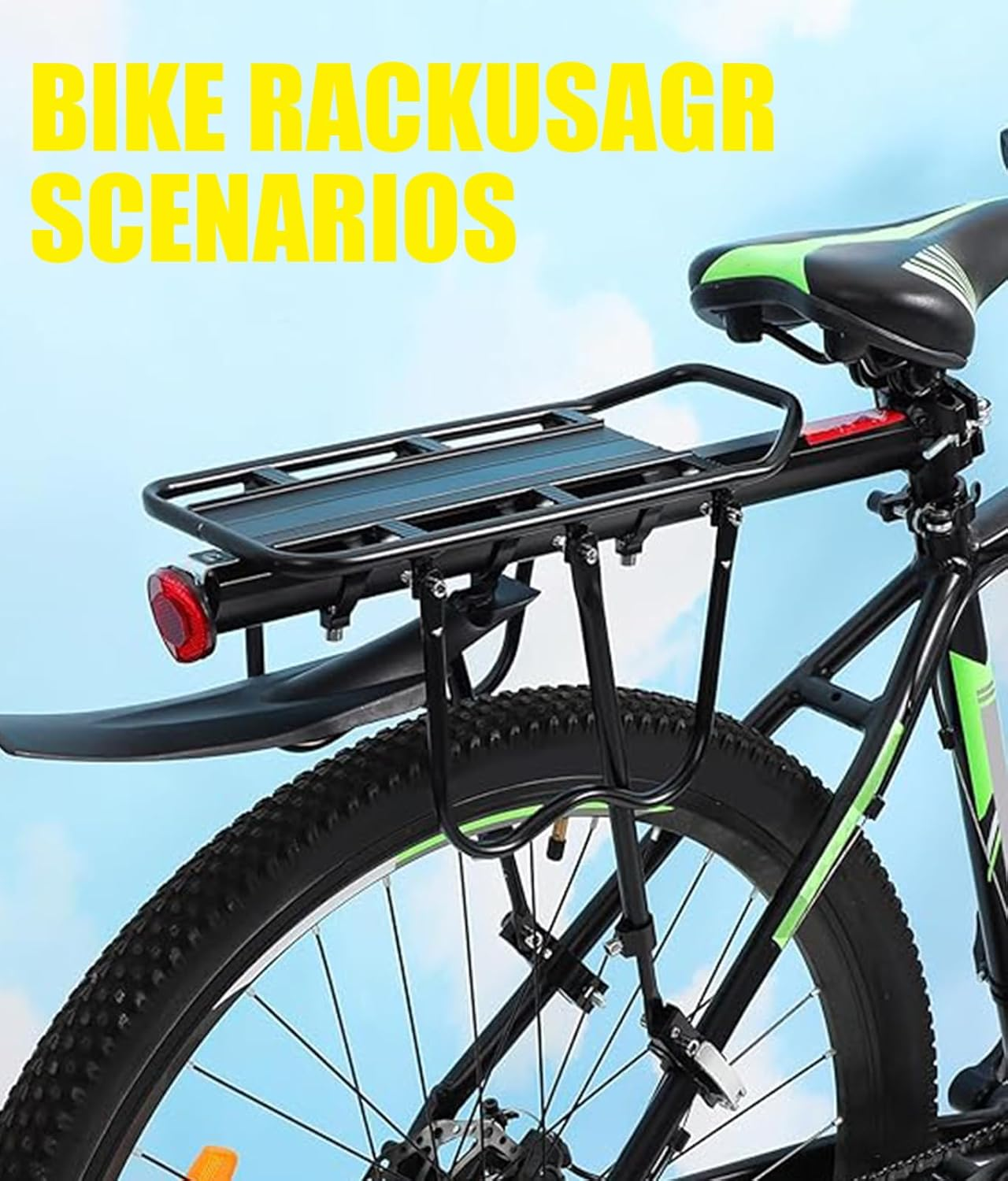 Rear Bike Rack， Bicycle Cargo Rack，Bike Accessories， Full Quick Release Adjustable Bicycle Carrier Bike Luggage Rack for Back of Bike Aluminum Alloy 110Lbs Capacity image number 4