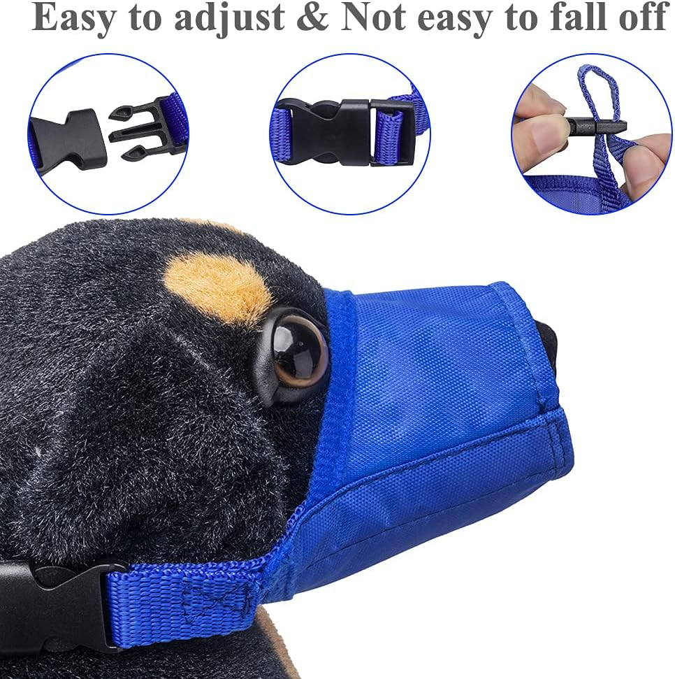 Coppthinktu Dog Muzzle Suit, 7PC for Biting Barking Chewing, Adjustable Mouth Cover for Small Medium Large Dogs, Soft Comfortable for Long Snout - Aa-Black image number 6