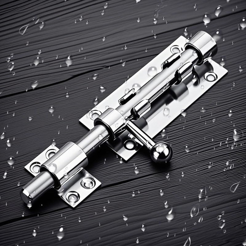 Heavy Duty 4 Inch Stainless Steel Door Lock Bolt, Sliding Barrel Latch for Bathroom, Bedroom, Shed & Cabinet Doors, Silver Anti-Rust Finish image number 3