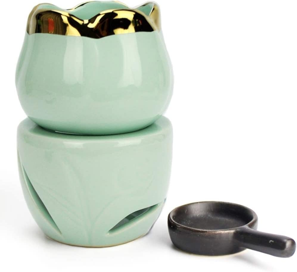 Sculpture Statue Antiques Collectables，Wax Melt Burners Essential Oil Burner, Aromatherapy Aroma Burner Ceramic Diffuser Wax Burner Home Bedroom Decor Christmas Housewarming Gift,C (Color : D) image number 3