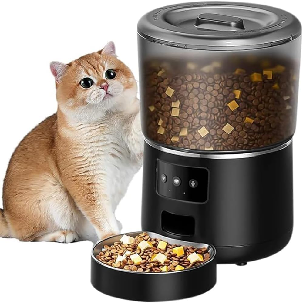 Automatic Cat Feeder, Smart Wifi 4L Cat Food Dispenser of 6 Meals with 10S Voice Recorder & Timer, Automatic Dog Feeder with Freshness Preservation Support Dual Power for Cats and Dogs image number 6