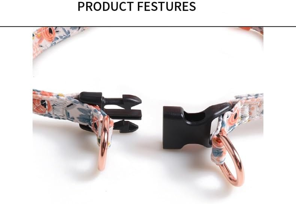 No Pull Floral Pattern Dog Harness- Lightweight and Soft Dog Harness, Adjustable Small Dog Harness and Leash Set, with Dog Leash, Suitable for Puppy (Style 1, Large)