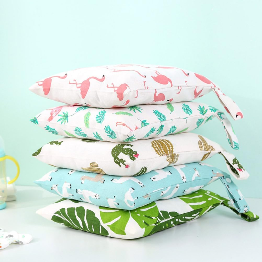 Totority Reusable Wet Dry Diaper Storage Bags 2Pcs Waterproof Linen Hanging Organizer for Baby Nursery, Travel, Clothes, and Diapers