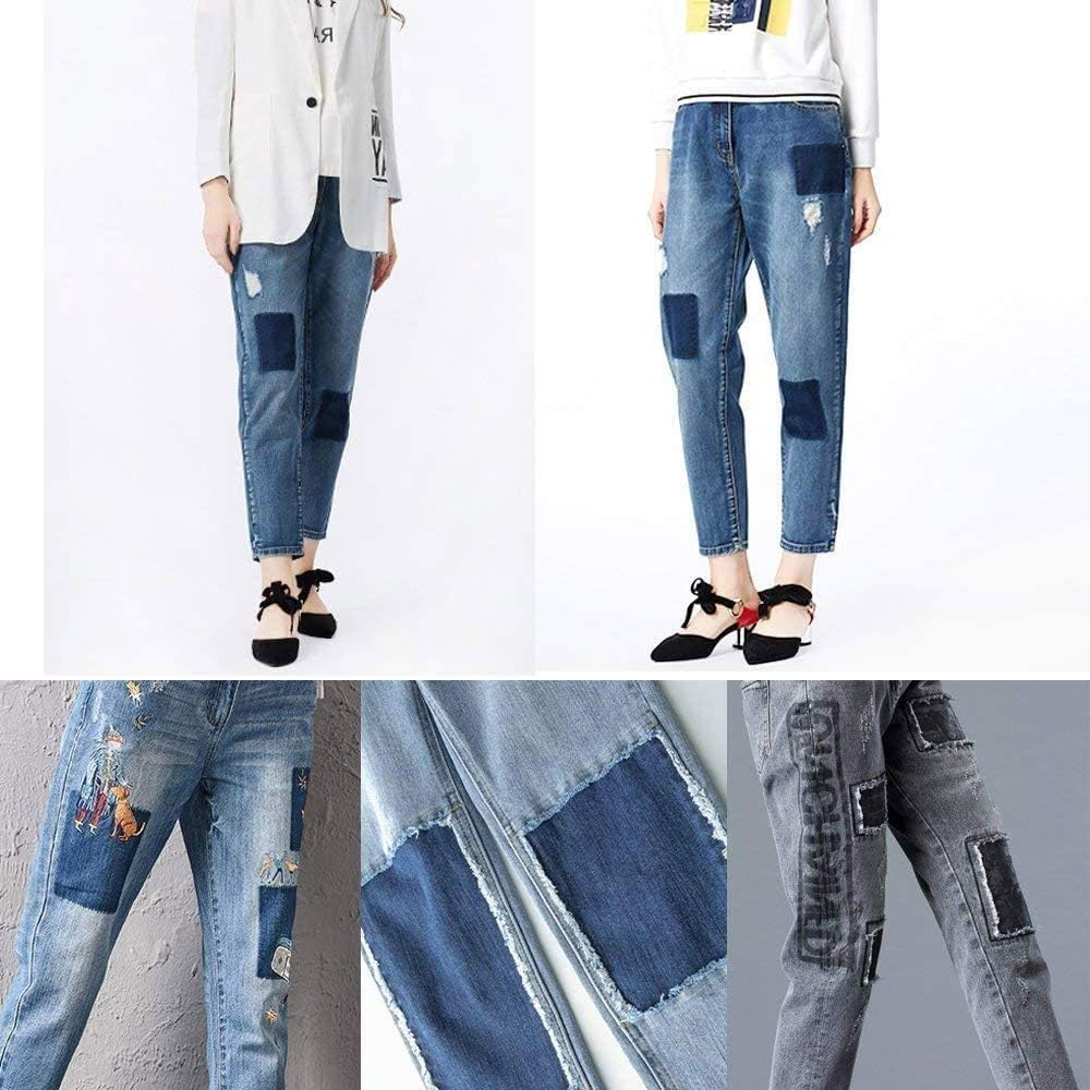 Jeans Denim Patches, 12Pcs Denim Ironing Repair Cloth, Blue Iron on Pants Patches for Jeans and Clothing Repair, 4 Shades of Blue image number 2
