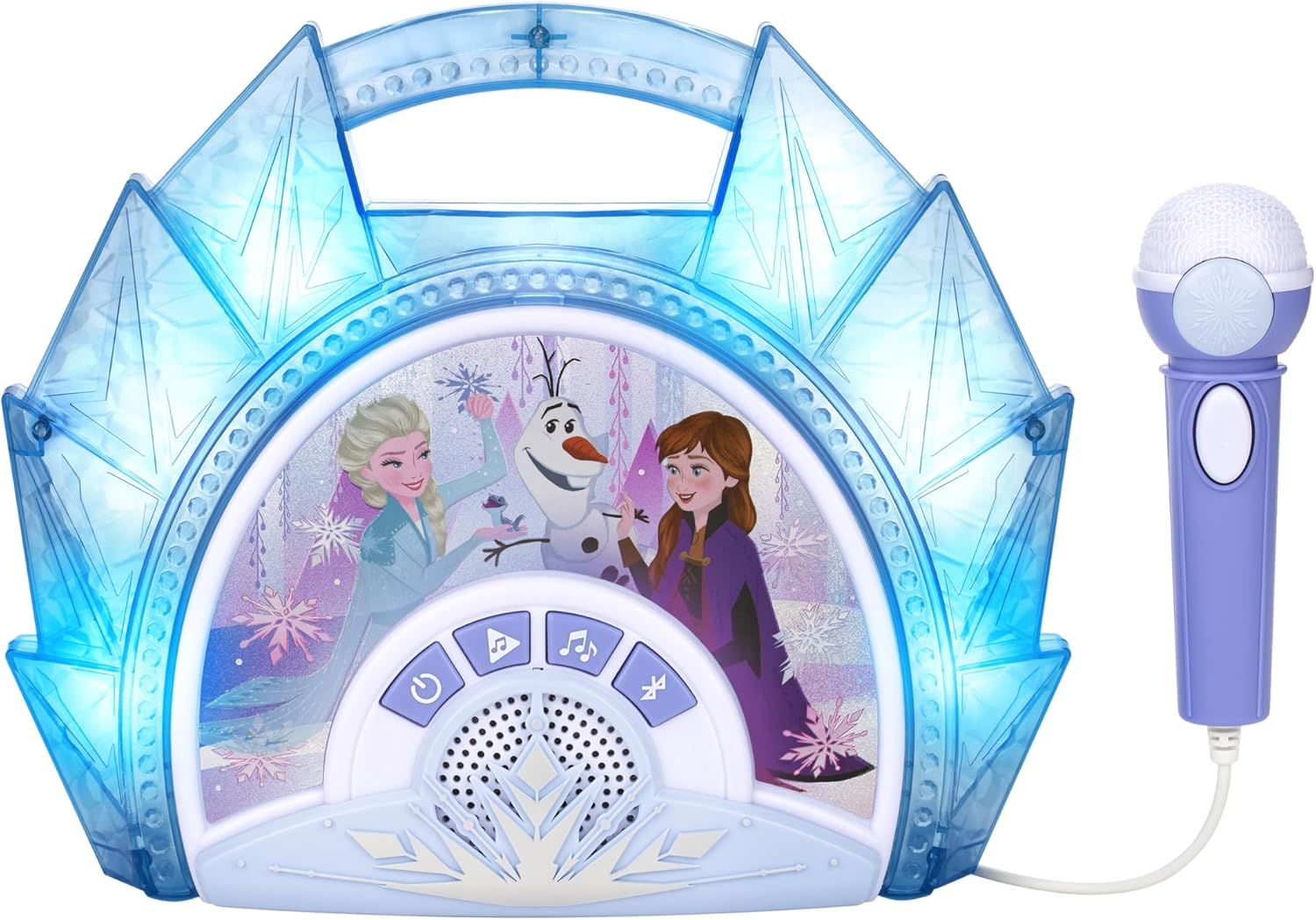 Frozen 2 Sing along Boombox with Microphone, Built in Music, Flashing Lights, Real Working Mic for Kids Karaoke Machine, Connects Mp3 Player Aux in Audio Device image number 3