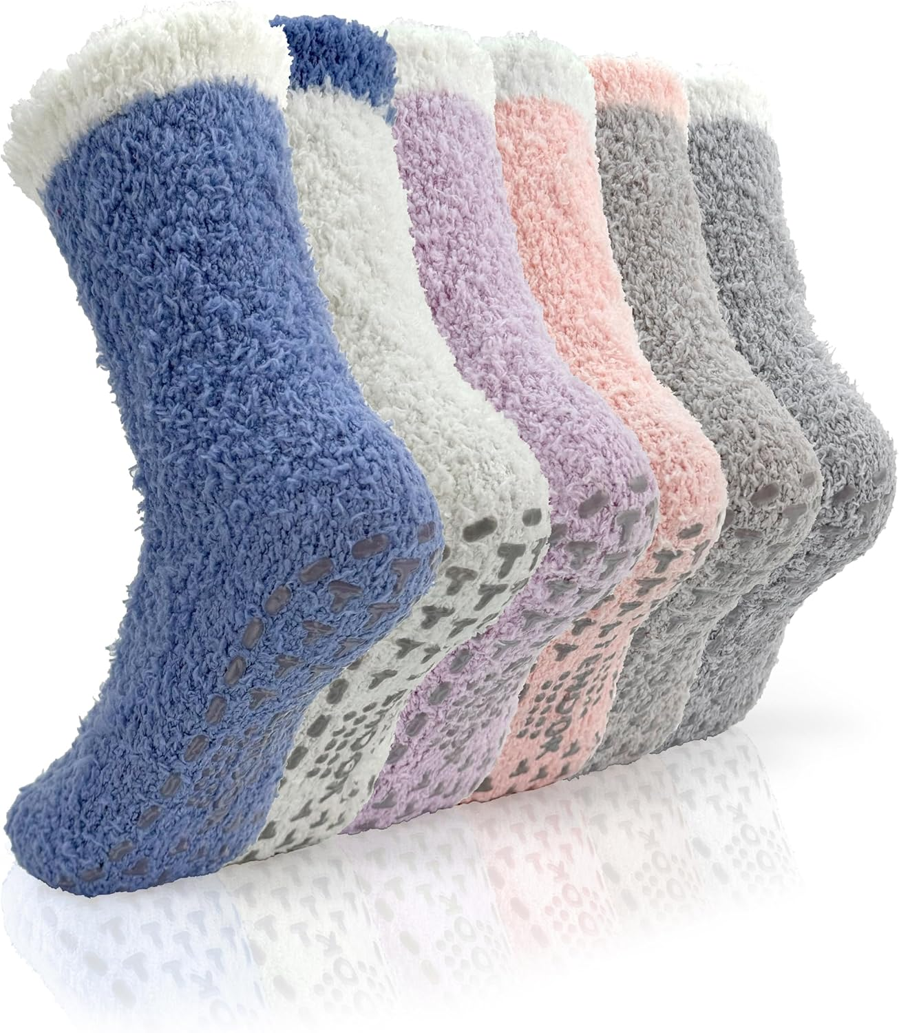 TEHOOK Fuzzy Socks Soft Cozy Fluffy Slipper Winter Warm Plush Socks Christmas Stocking Stuffers Gifts for Women