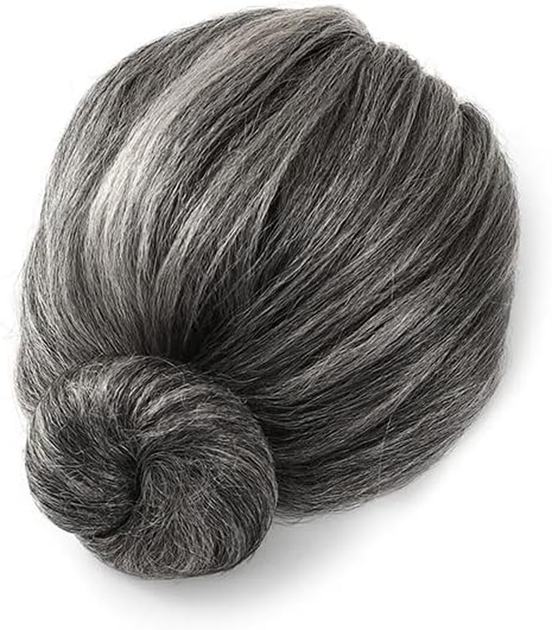 Grandma Wig Old Lady Woman Grey Silver Granny Mother Dress up for Parties, Unisex & One Size Fits All image number 2