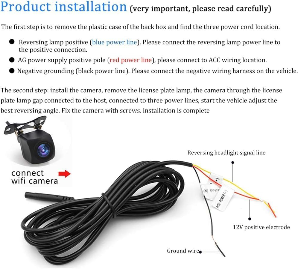 Wifi Reversing Camera Dash Cam, Wide-Angle Starlight Night Vision, Car Rear View Camera Mini Body, Water-Proof Tachograph for Iphone and Android image number 6