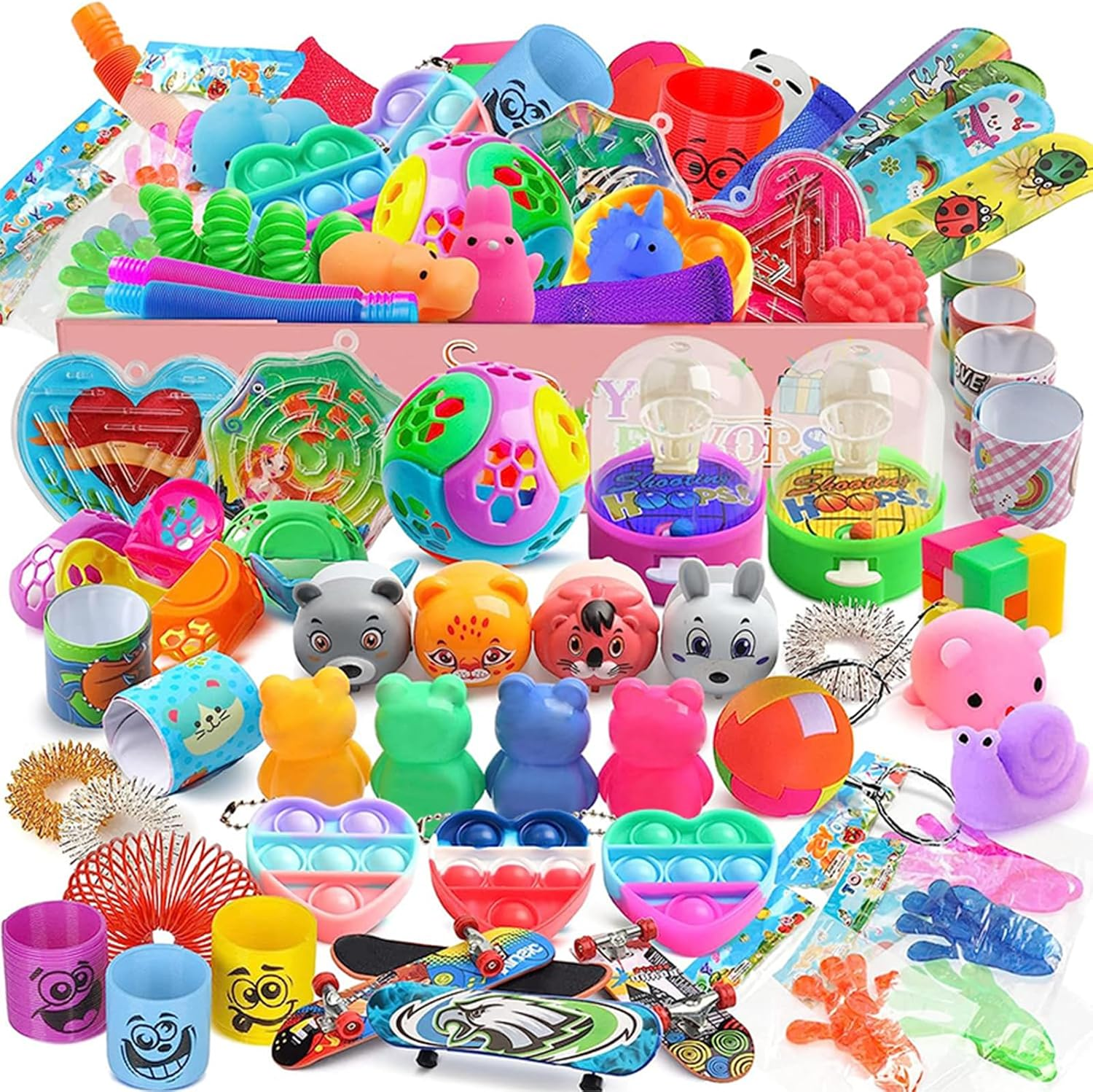 63PCS Party Favours for Kids Prizes Box Toys, Goodie Bags Stuffers for Classroom Reward Prizes, Birthday Gifts Toys, Treasure Chest Toys, Carnival Prizes Christmas Gifts for Kids 3-5 6-8 8-12 image number 2