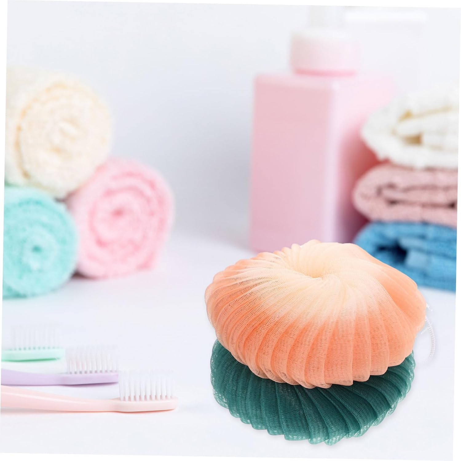 3Pcs Conch Flower Bath Ball Soft Exfoliating Shower Ball for Body Skin Cleaning Tool Bathroom Scrubber and Exfoliator for Shower Use image number 3