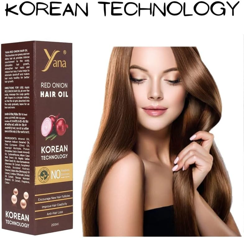 Red Onion Hair Oil for Long Hair Men by Korean Technology image number 2