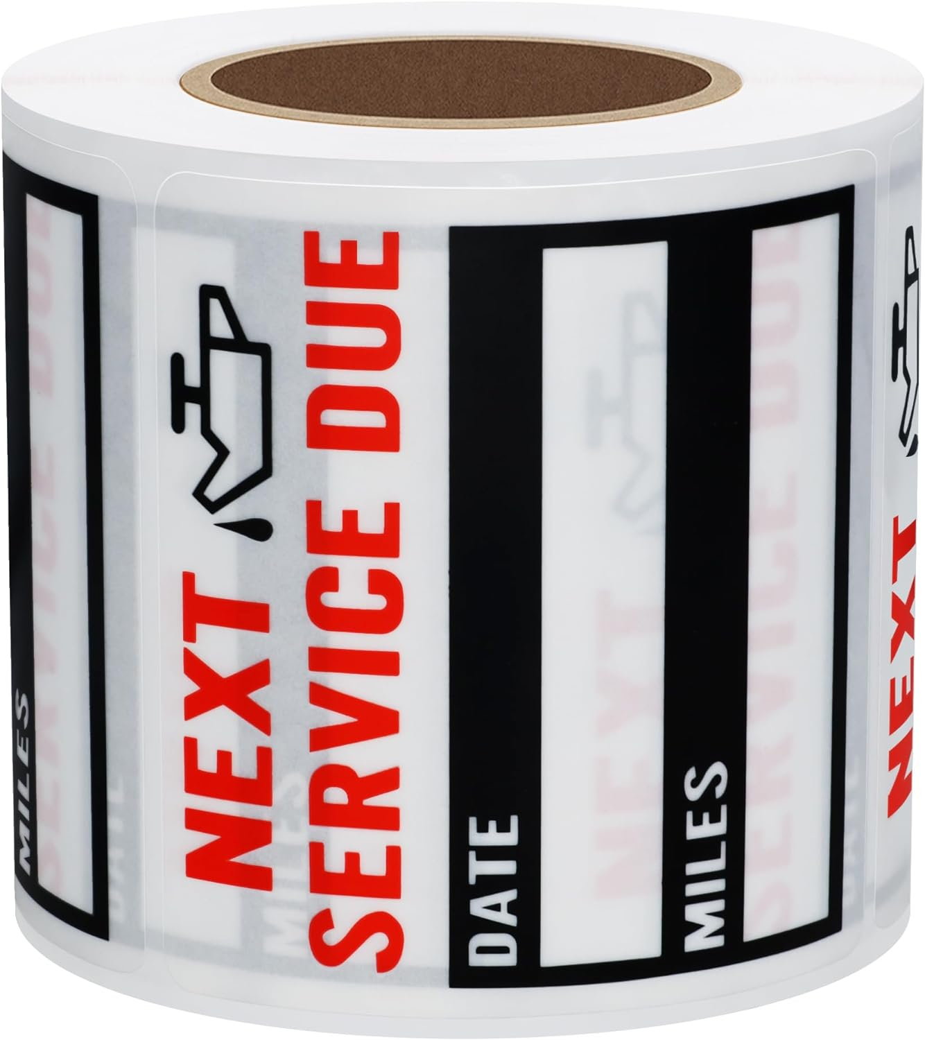 Hybsk 200Pcs Service Stickers Transparent Car Oil Change/Service Reminder Stickers 2X2 Inch Waterproof Clear PET Oil Change Stickers (Black) - Black image number 6