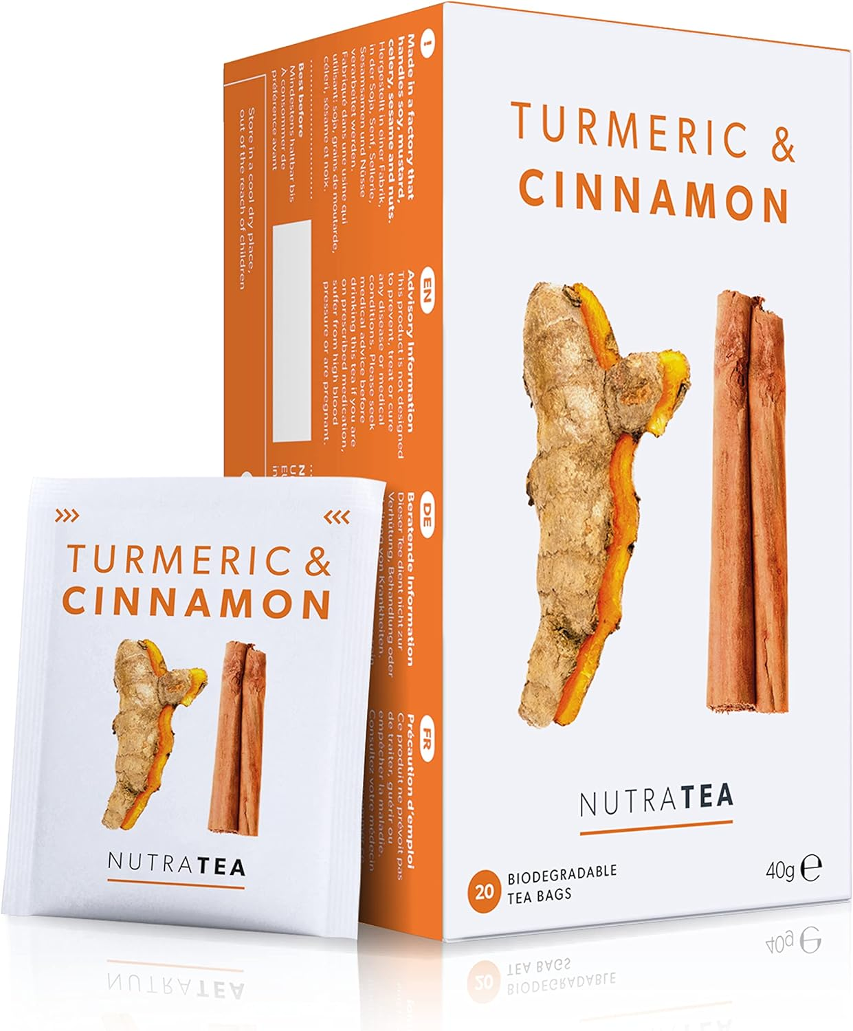 Nutra Tea - Turmeric & Cinnamon Tea - 20 Tea Bags - Herbal Tea image number 2