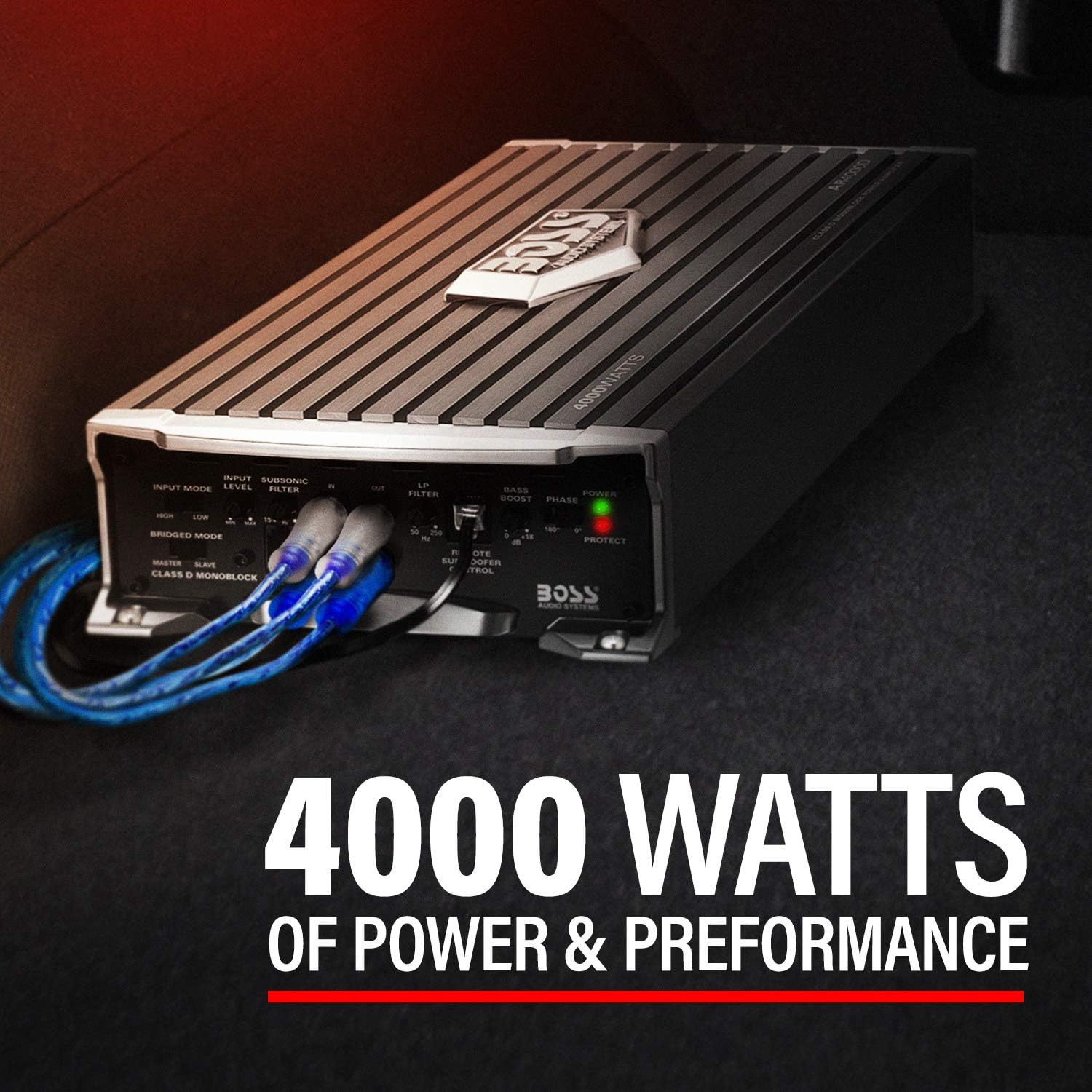 BOSS Audio Systems AR4000D Armor Series Car Amplifier - 4000 High Output, Class D, Monoblock, 1 Ohm Stable, Mosfet Power Supply, Hook up to Subwoofer for Bass image number 3