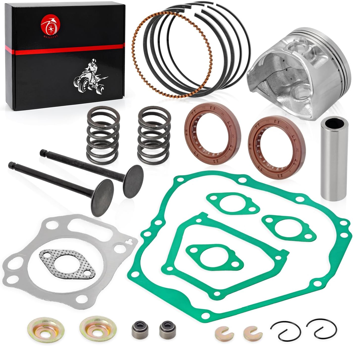 Engine Top End Rebuild Kit Oversize 0.5Mm Piston & Ring Intake Exhaust Valve & Seal SPRING Gasket Seal for YAMAHA Golf Cart G11 G16 G20 a 1996-2002 image number 4