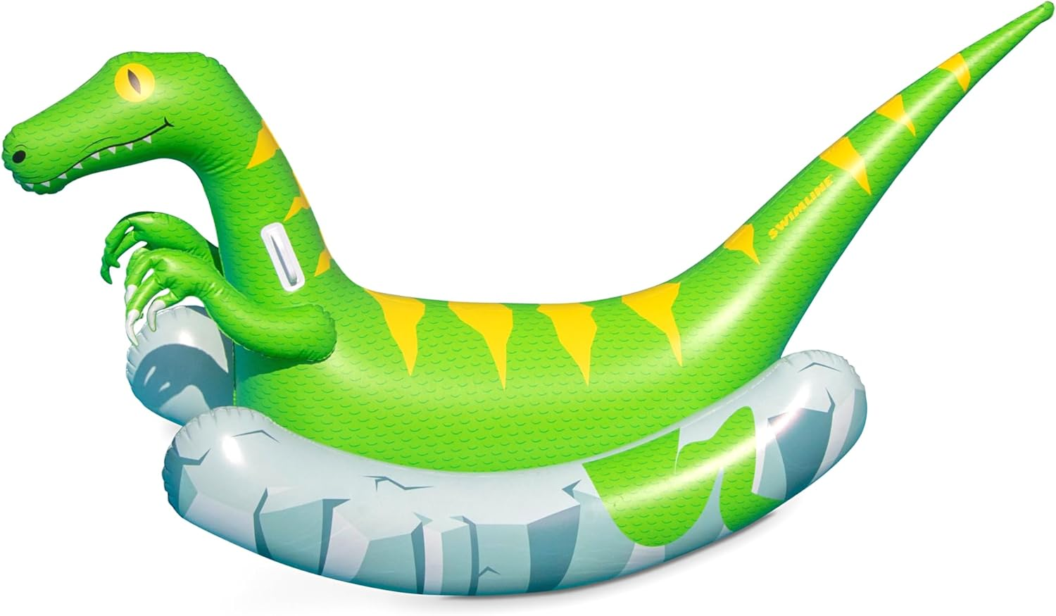 Swimline Original Rocker Raptor Rocking Pool Float Toy | with Easy to Grab Handles and Curved Stabilizing Side Bolsters | for Kids and Adults | for Beach Ocean Pool Lake | Heavy Duty PVC
