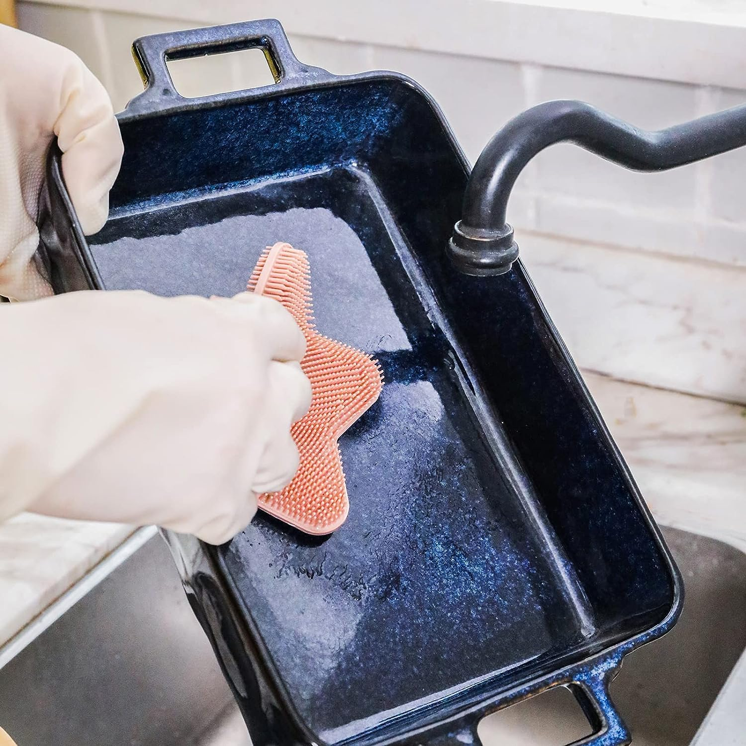 VICRAYS Ceramic Bakeware Set, Porcelain Rectangular Lasagna Pans Casserole Dish Set for Baking, Cooking, Kitchen, Cake Dinner, Banquet and Daily Use, 3 PCS, 15 X 8.5 Inches(Blue) image number 6