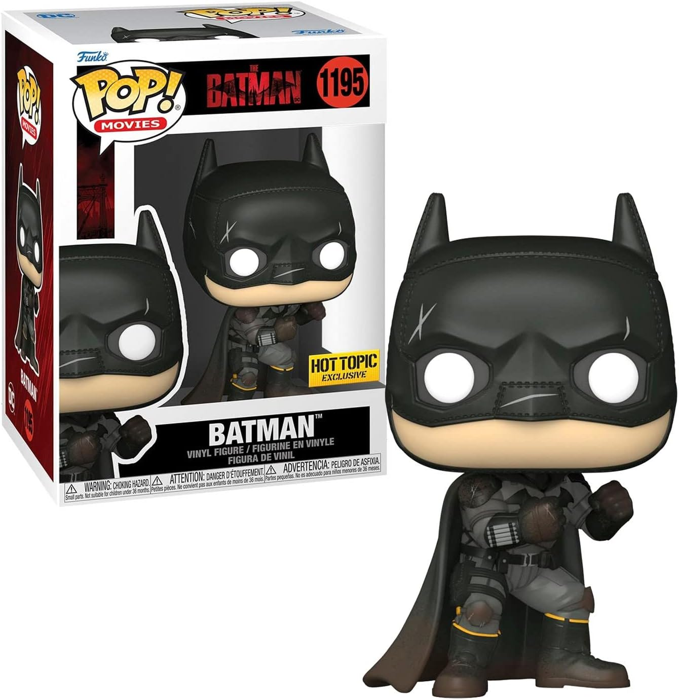 Funko the Batman Batman Battle Damaged US Exclusive Pop Vinyl Figure Toy, Multicolor 10 Cm