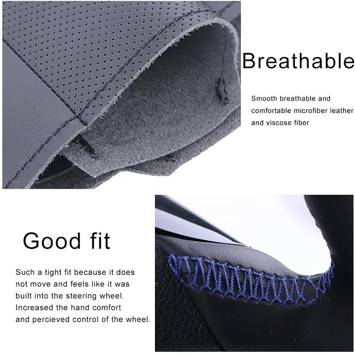 Fit for Mazda CX-5 (KE) 2012-2017,Stitch Steering Wheel Cover,Car Wheel Cover Black,Steering Wheel Leather Wrap,Car Accessories image number 5