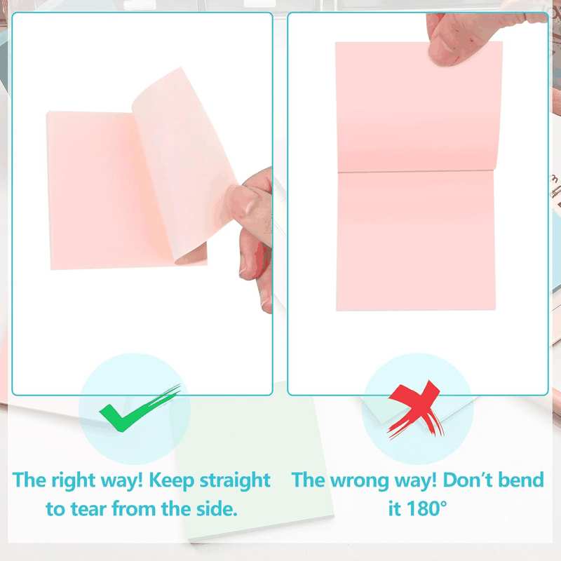 BAYTORY 640 Sheets Colored Sticky Notes, Gradient Memo Pads, Aesthetic Self-Stick Note, Self-Adhesive Sticky Note Easy to Post for Home Office School Supplies (Pink) image number 6