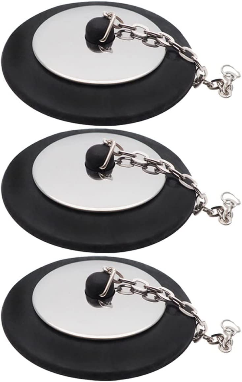 DOITOOL 3Pcs Long Stopper Bar Catcher Stoppers Sealing with Tub Water Bathroom Hanging Laundry Kitchen Plugs Supplies Plug Bath Ring for Traps Chain Choke Bathtub Seal Rubber Sink Covers image number 1