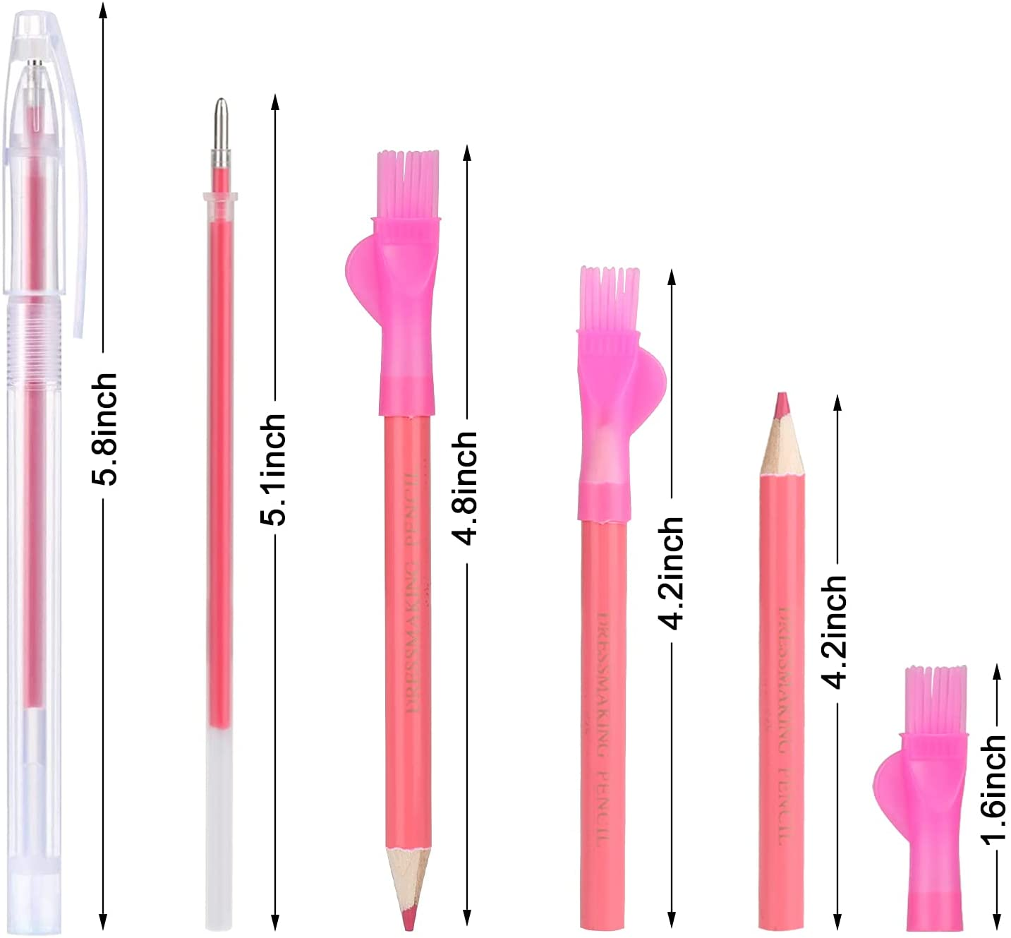 Tailors Chalk,Sewing Fabric Chalk and Fabric Markers for Quilting,10Pcs Tailor&rsquo;S Chalk,4Pcs Heat Erasable Fabric Marking Pens with 4 Refills,3 PCS Sewing Fabric Pencils image number 2