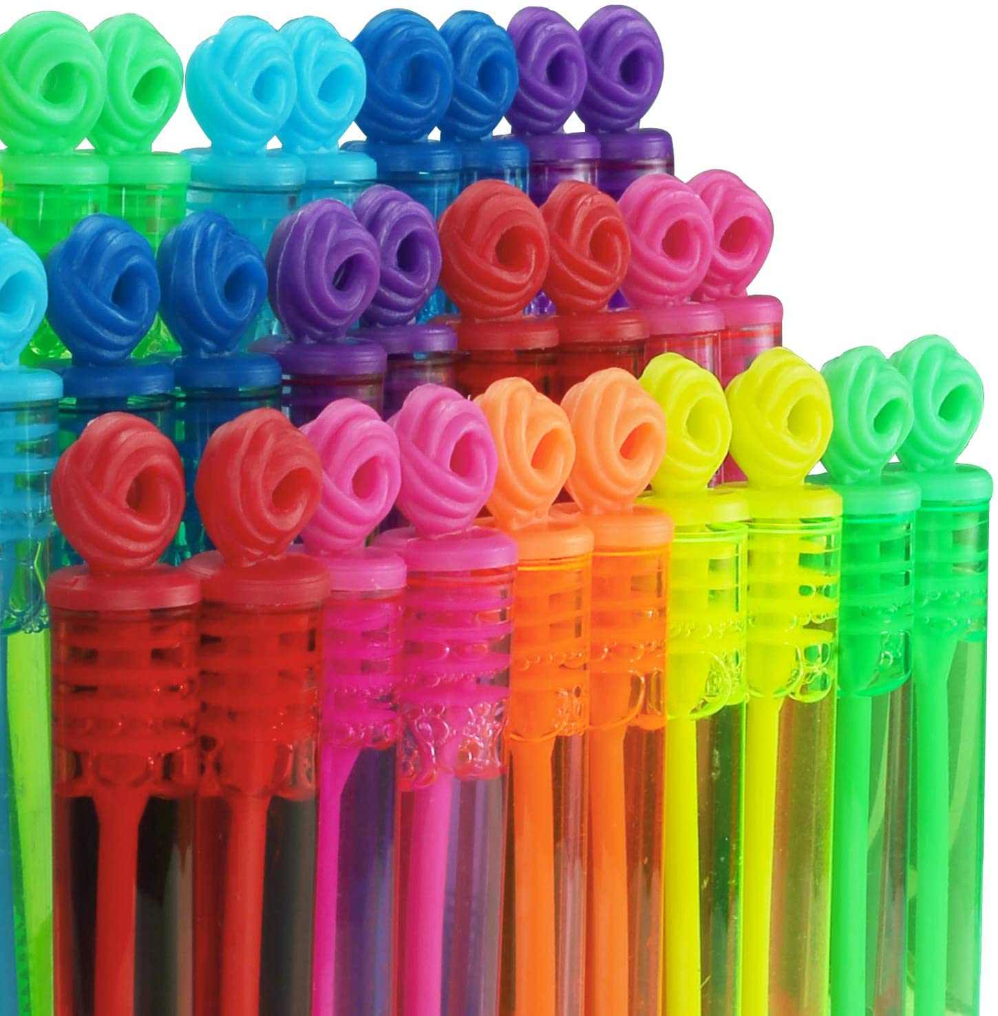 32-Piece 8 Colors Mini Bubble Wands Assortment Party Favors Toys for Kids Child Christmas Celebrationthanksgiving New Year Themed Birthdaywedding Bath Timesummer Outdoor Gifts for Girls Boys image number 2