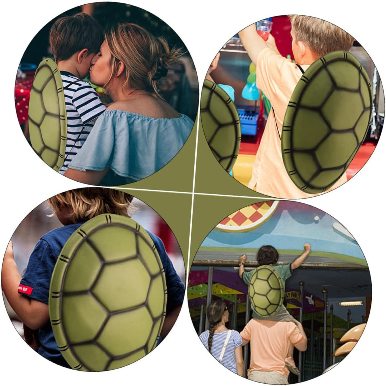 TOYANDONA Turtle Shell Prop 4Pcs Halloween Costume EVA Turtle Shell, Halloween Cosplay Costume Party Accessory, Halloween Dress up Costume Accessories image number 6