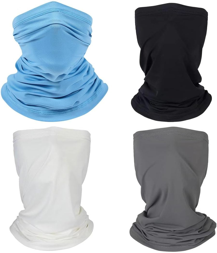 4 Pieces Summer Face Cover Scarf Mens Women Cooling Neck Gaiter Bandana Face Mask Sun UV Protection for Sport Cycling Running image number 6