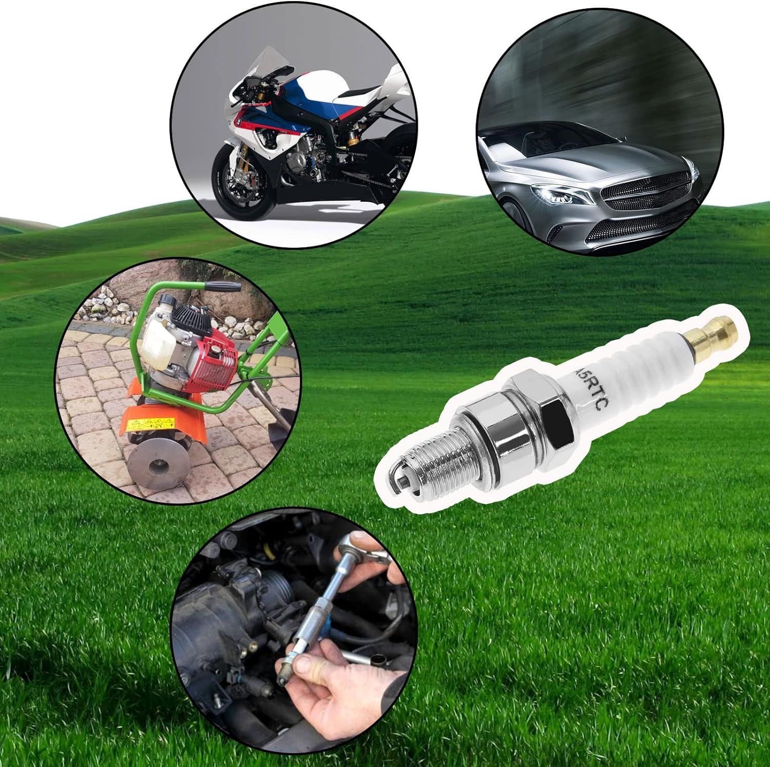 Ecsing 3PCS A5RTC Spark Plug for CR5HSB 98056-55777 Spark Plug PASST EU2000I EU2200 Series GENERATORSI 808/Z9Y/P-Z9HC U16FSR-UB GX31 GX100 GXH50 OEM image number 5