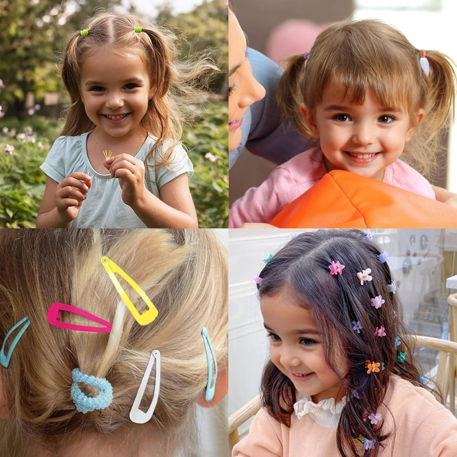 Colorful Hair Accessories Set for Girls & Women - Scrunchies, Clips, & Bands - Cute & Soft Ponytail Holders - Elastic Hairbands Kit image number 6