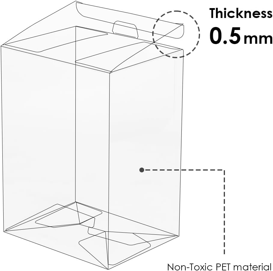 Baskiss 20 Pack Protector Case for Funko Pop 4 Inch Figures, Ultra Thick 0.5Mm Scratch Resistant PET Crystal Clear Heavy Duty Display Box, No Film to Peel, Scratch-Resistant and Waterproof (20) image number 2