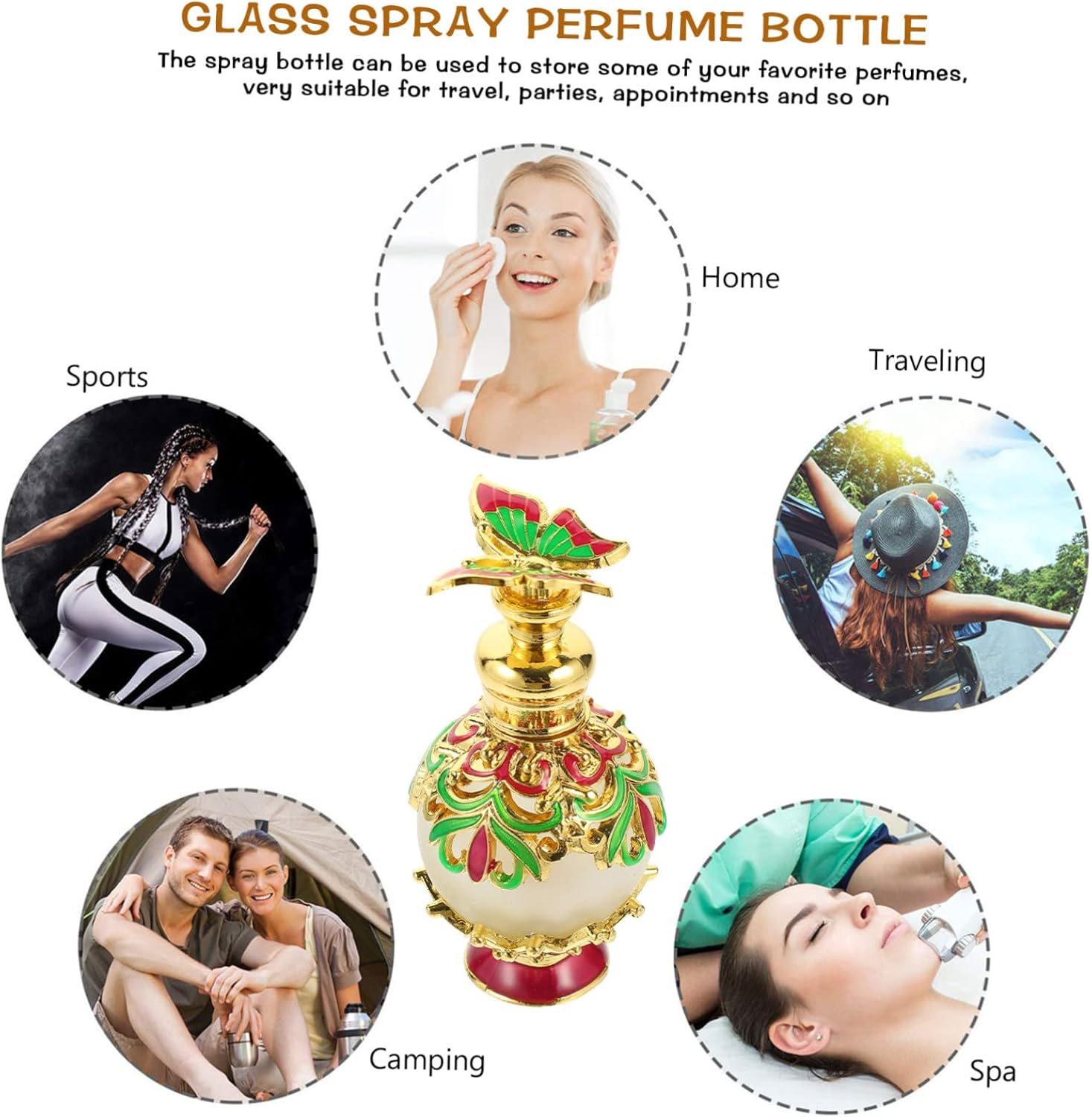 FOMIYES Perfume Sample Bottle Empty Flavor Bottles for Essential Oil Cosmetic Liquid Storage for Travel Decorative Handicraft Random Color image number 6