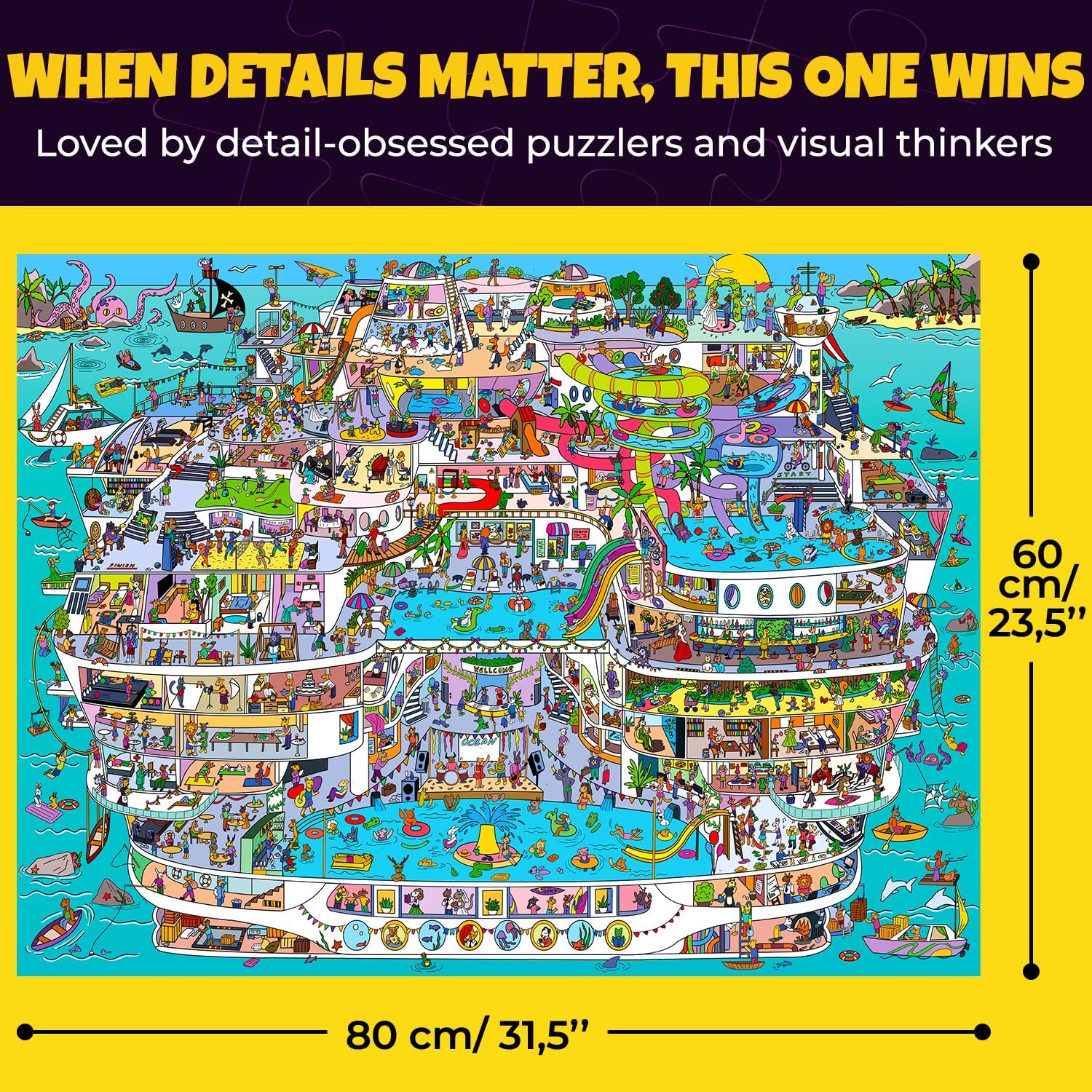 QUOKKA 1000 Piece Jigsaw Puzzle for Adults Cruise Vistas &ndash; Premium Box Packaging with Extra Fun Challenges, Stunning Scenic Animal Puzzle, Perfect for Relaxation, Creativity & Gift Giving - Cruise image number 6