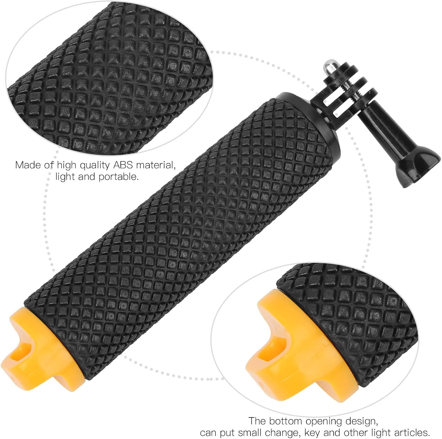Floating Hand Grip - Waterproof Action Camera Handle - Diving Selfie Stick Monopod - for Snorkeling, Swimming, Surfing - for Osmo Action - for GOPRO 9 (Yellow) - Blue image number 5