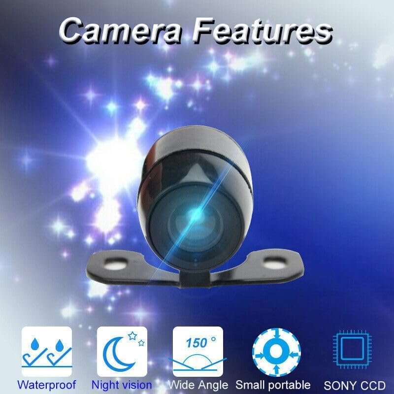 AIMALL 150&deg; Wide Angle Waterproof Rear View Camera - HD 720TVL Backup Parking Camera with IR Night Vision, Metal Housing (0.98" X 1.38") for Cars, Trucks, Suvs image number 6