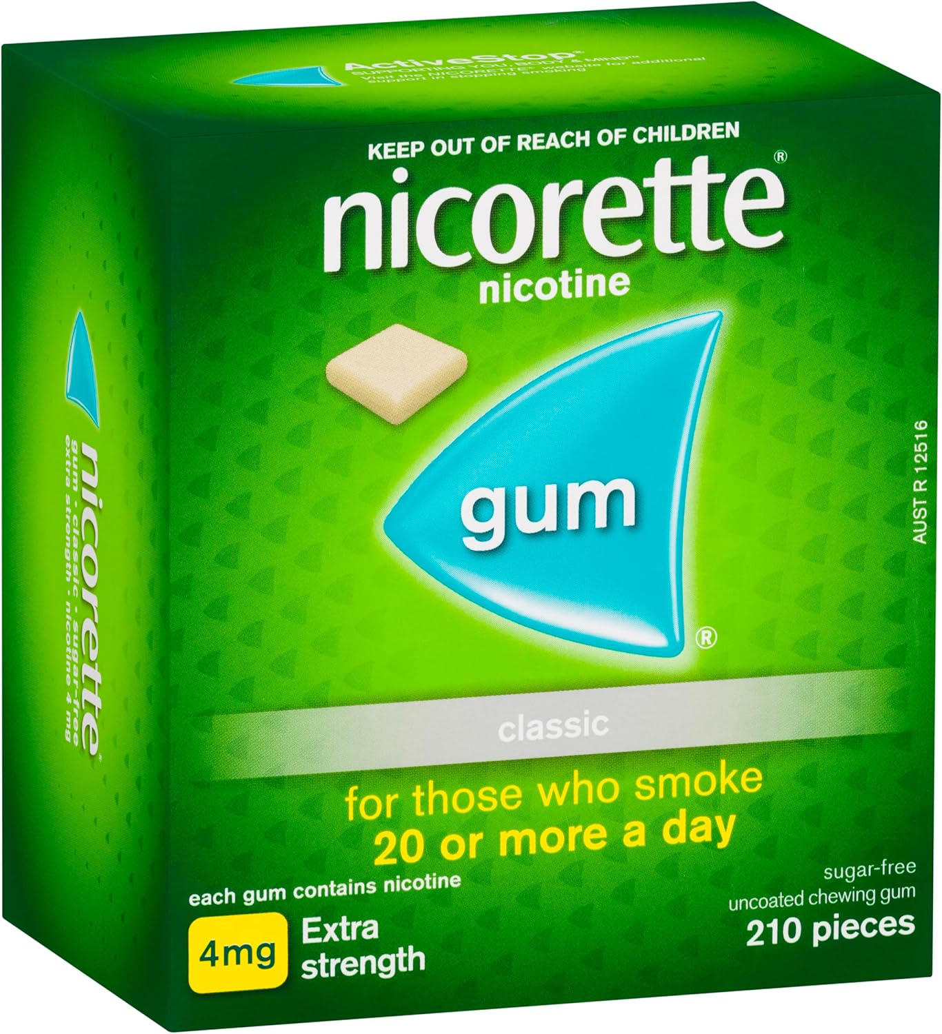 Nicorette Quit Smoking Extra Strength Nicotine Gum Classic 210 Pack image number 4