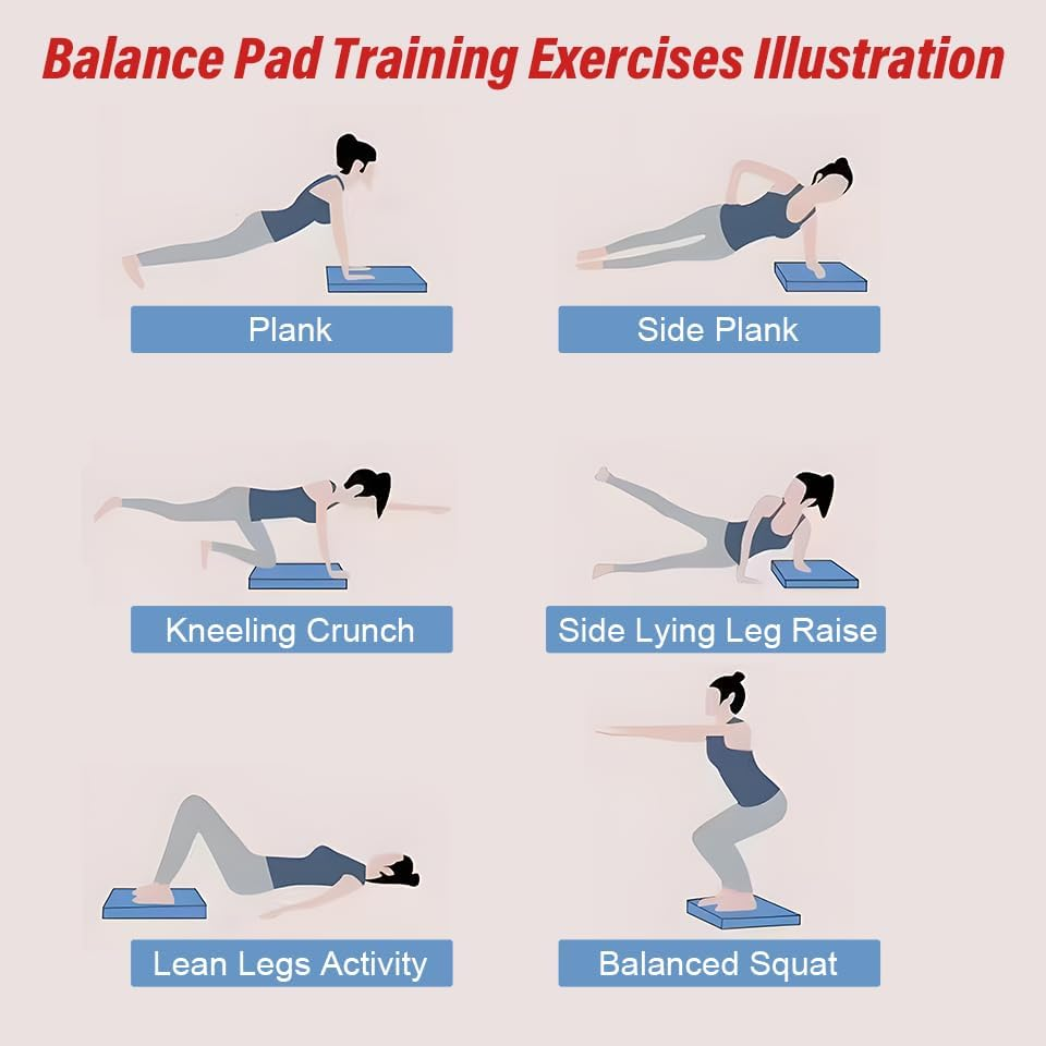 Balance Pad, Stability Trainer Pad,Exercise Mat for Workout,Non-Slip & Water-Resistant,Ultra-Soft TPE Foam Knee Cushion for Balance Training, Fitness, Physical Therapy,Yoga